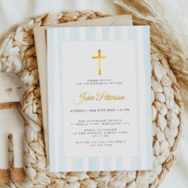 Baby Blue Watercolor Taufe Folieneinladung