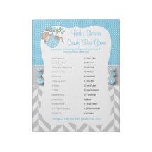 Baby Blue, White & Gray Monkey Baby Dusche - Spiel