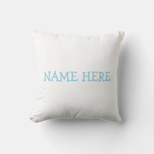 Baby Blue & White Lamb Muster & Name Throw Kissen