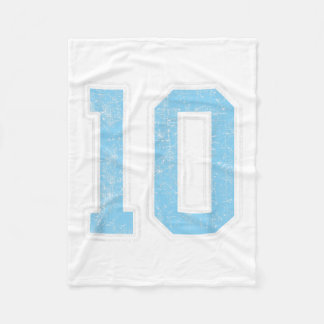 Baby Blue White Number 10 Jersey Player Uniform #1 Fleecedecke