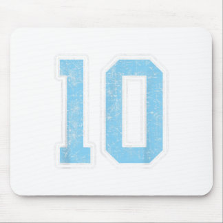 Baby Blue White Number 10 Jersey Player Uniform #1 Mousepad