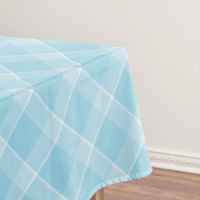 Baby Blue & White Pastel Kariert Tablecloth - Spri Tischdecke (Beispiel)