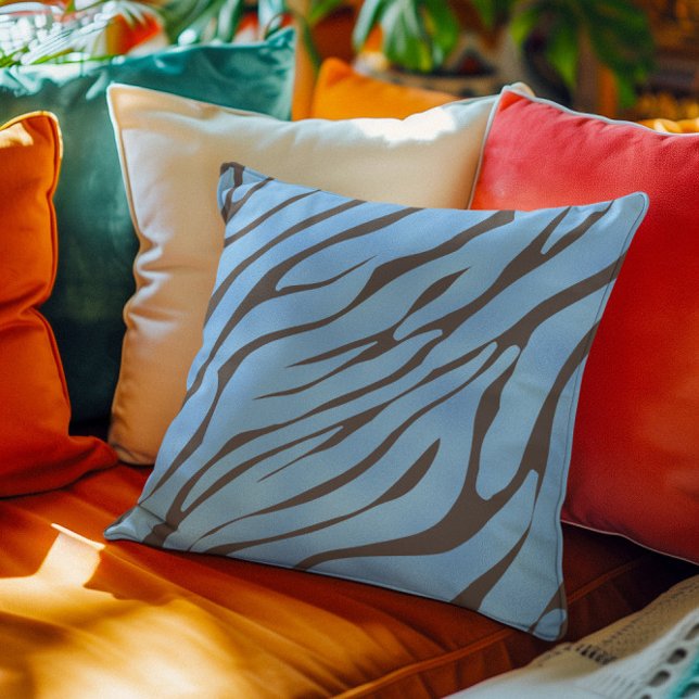 Baby Blue Zebra Pattern Kissen (Von Creator hochgeladen)