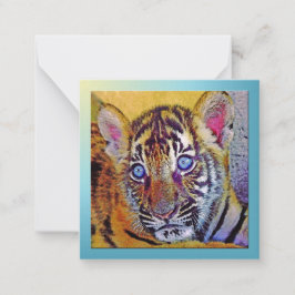 Baby Blues Eyes Tiger Cub Flat Note Card Mitteilungskarte