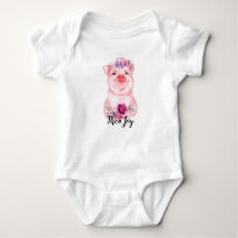 Baby-Blumenschwein-Bodysuit