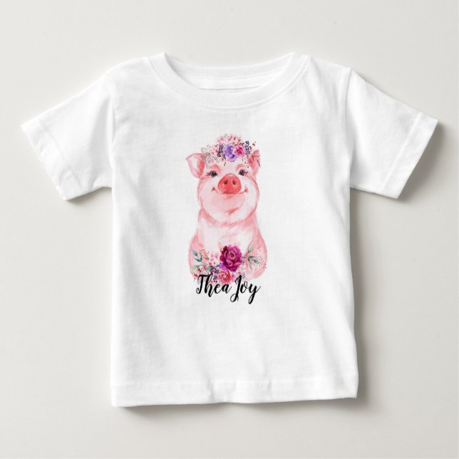 Baby-Blumenschwein-Shirt Baby T-shirt (Vorderseite)