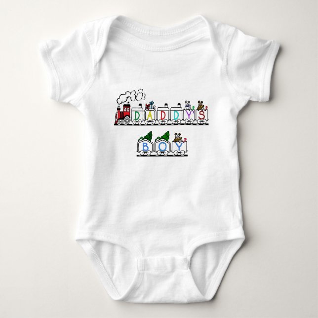 Baby Body Anzug: Papa's Boy Baby Strampler (Vorderseite)