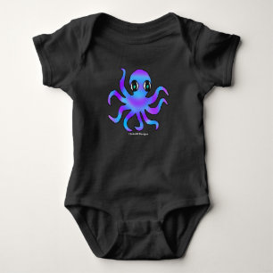 Baby-Body - Blau Violetter Oktopus (lebendig) Baby Strampler