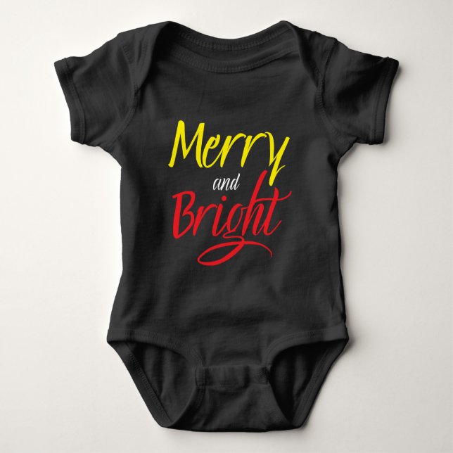 Baby-Body : Merry and Bright (schwarz) Baby Strampler (Vorderseite)