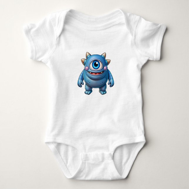 Baby-Body mit "Baby-Monster-Zyklope" Baby Strampler (Vorderseite)