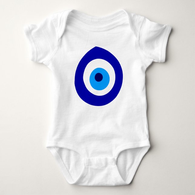 Baby Body mit Blau Nazar! Baby Strampler (Vorderseite)