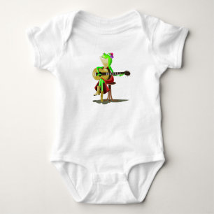 Baby-Body mit Frosch beim Gitarrespielen Baby Strampler