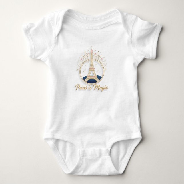 Baby-Body - Paris Elegantes Eiffelturm Baby Strampler (Vorderseite)