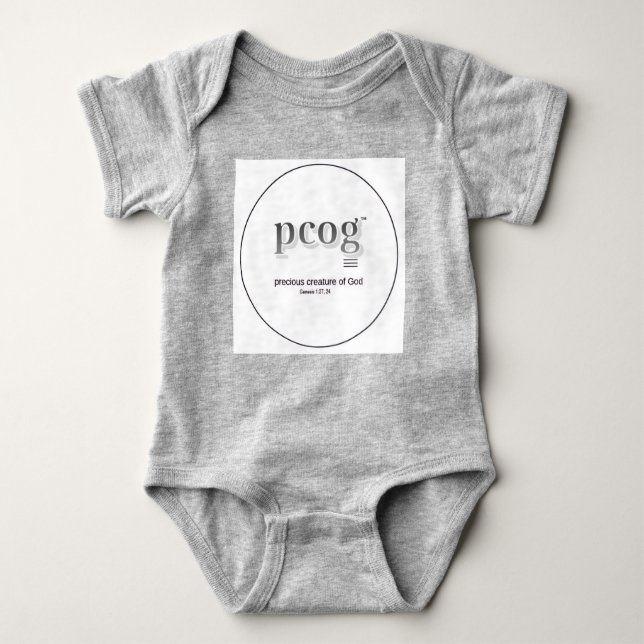 Baby-Body "PCOG" mit Schriftzug & Herz Baby Strampler (Vorderseite)