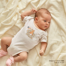 Baby-Body So Cute, niedliches Häschen und weiße Bl Baby Strampler
