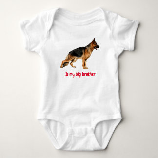 Baby body suit with German Shepherd "big brother" Baby Strampler