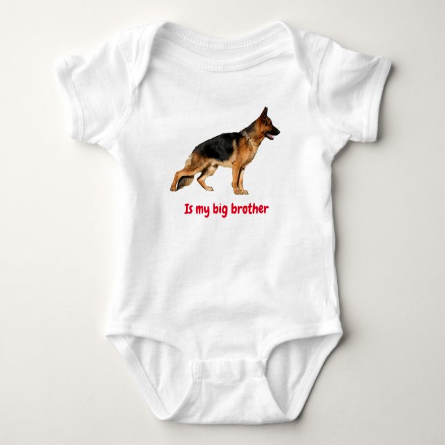 Baby body suit with German Shepherd "big brother" Strampler (Vorderseite)