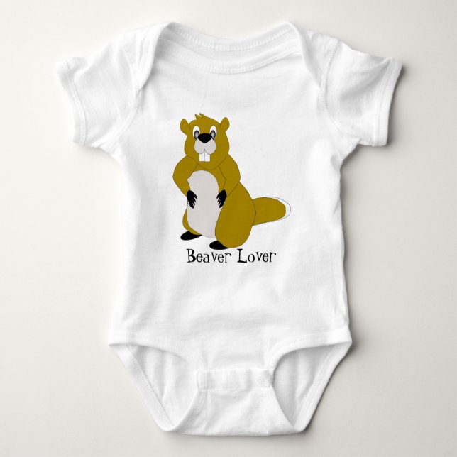 Baby Bodysuit Beaver Design Baby Strampler (Vorderseite)