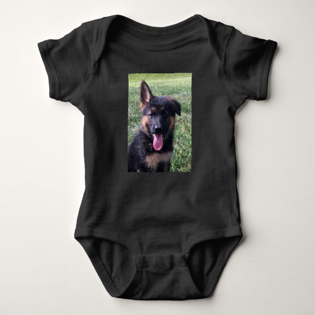 Baby Bodysuit, Custom Niedlich Dog Foto Hazel Strampler (Vorderseite)