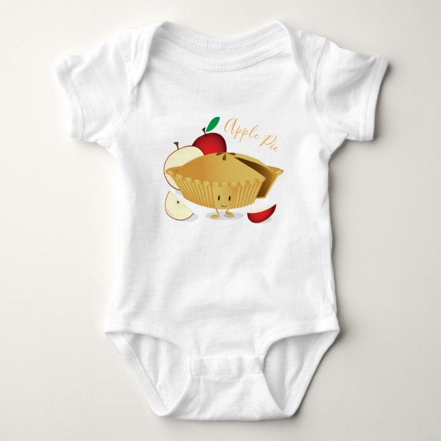 Baby-Bodysuit des Apfelkuchen-Charakter-| Baby Strampler (Vorderseite)