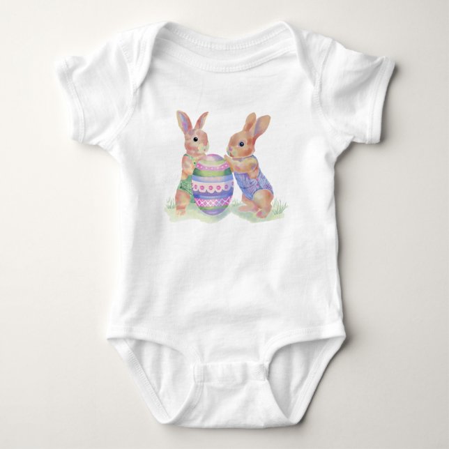 Baby Bodysuit Egg Bunnies Strampler (Vorderseite)