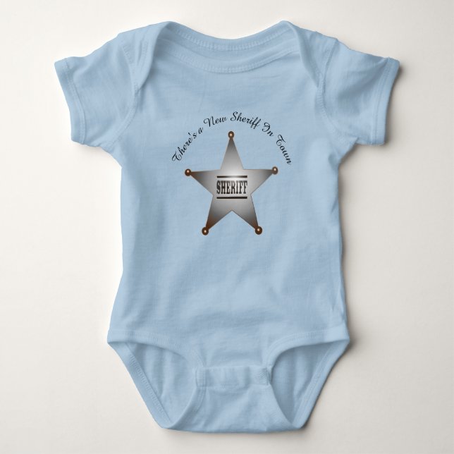 Baby Bodysuit "Es gibt einen neuen Sheriff in Town Baby Strampler (Vorderseite)