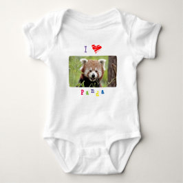 Baby Bodysuit Foto rot Panda , Tiere 0053. Baby Strampler
