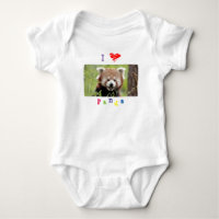 Baby Bodysuit Foto rot Panda , Tiere 0053.