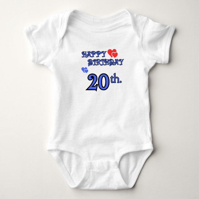 Baby Bodysuit Geburtstag 20 Strampler (Vorderseite)