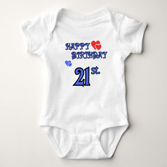 Baby Bodysuit Geburtstag 21 Baby Strampler (Vorderseite)