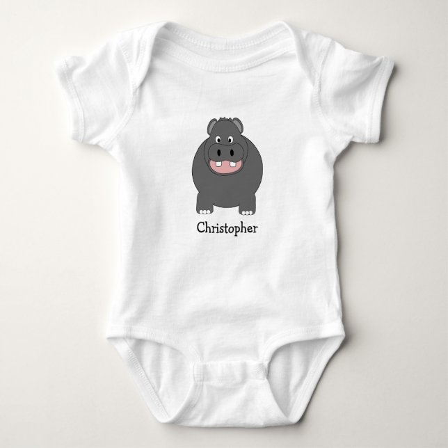 Baby Bodysuit Hippopotamus Design Baby Strampler (Vorderseite)