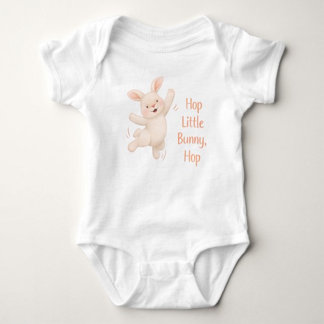 Baby Bodysuit – Hop Little Bunny, Hop Baby Strampler (Vorderseite)
