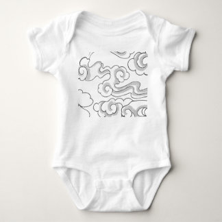 BABY BODYSUIT JAPANESE CLOUD PATTERN INDIVIDUELLE  BABY STRAMPLER