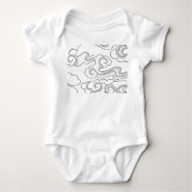 BABY BODYSUIT JAPANESE CLOUD PATTERN INDIVIDUELLE 