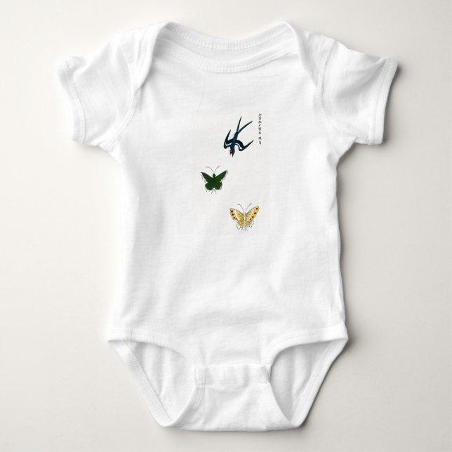 BABY BODYSUIT JAPANESE WOODBLOCK DRUCKTASTEN BABY STRAMPLER (Vorderseite)