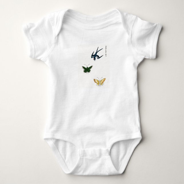 BABY BODYSUIT JAPANESE WOODBLOCK DRUCKTASTEN STRAMPLER (Vorderseite)