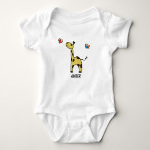 Baby Bodysuit Kleine Giraffe und Vögel Baby Strampler