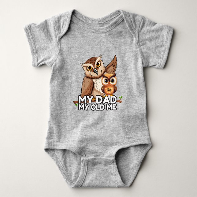Baby Bodysuit : Mein Vater Mein altes Ich (grau) Strampler (Vorderseite)