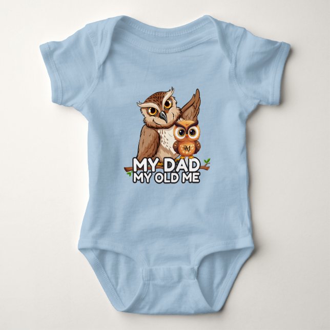 Baby Bodysuit : Mein Vater My Old Me (blau) Baby Strampler (Vorderseite)