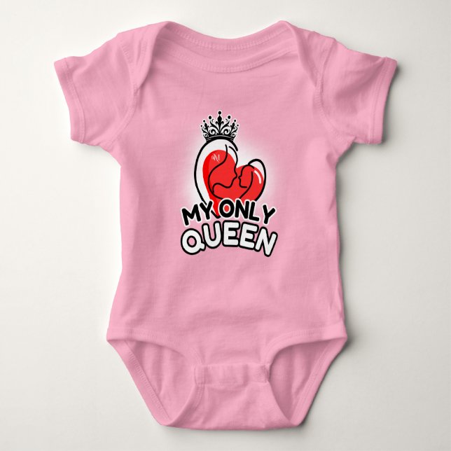 Baby Bodysuit : Meine einzige Königin (pink) Strampler (Vorderseite)