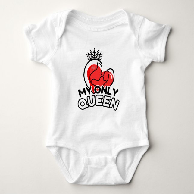 Baby Bodysuit : Meine einzige Königin (weiß) Strampler (Vorderseite)
