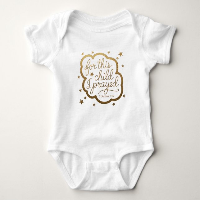 Baby Bodysuit mit Bibelverse 1 Samuel 1:27 Baby Strampler (Vorderseite)