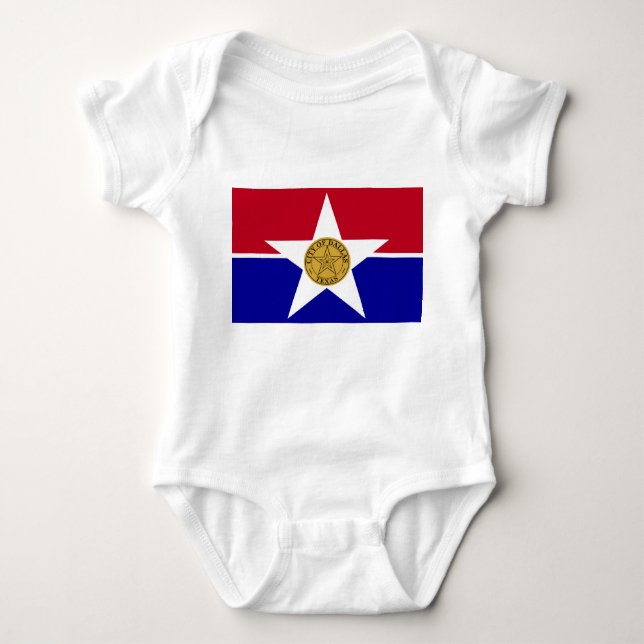 Baby Bodysuit mit Flagge von Dallas, USA Strampler (Vorderseite)