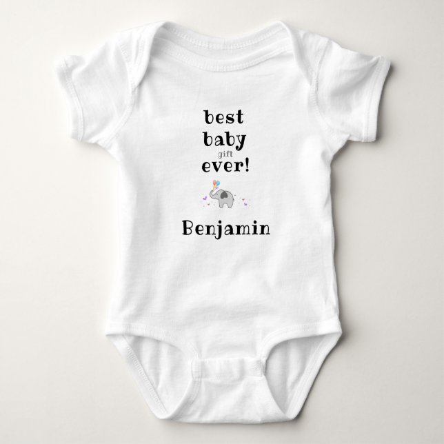 Baby Bodysuit mit Funny Slogan & Name, Best Baby Baby Strampler (Vorderseite)