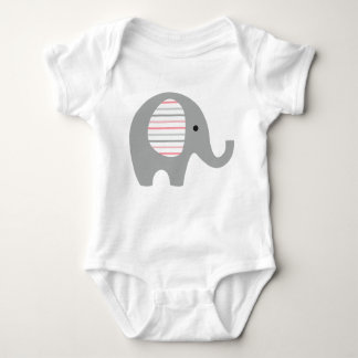 Baby-Bodysuit mit grauem Elefantrosa zeichnete Baby Strampler
