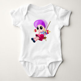 Baby Bodysuit mit Kleiner Girl Swinging Baby Strampler