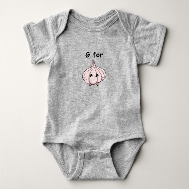 Baby Bodysuit mit Knoblauchdruck Strampler (Vorderseite)