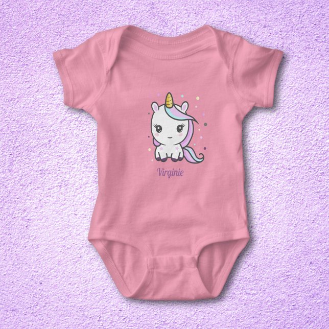 Baby Bodysuit mit Niedlichem Einhorn Baby Strampler (Baby Bodysuit with a Cute Unicorn)