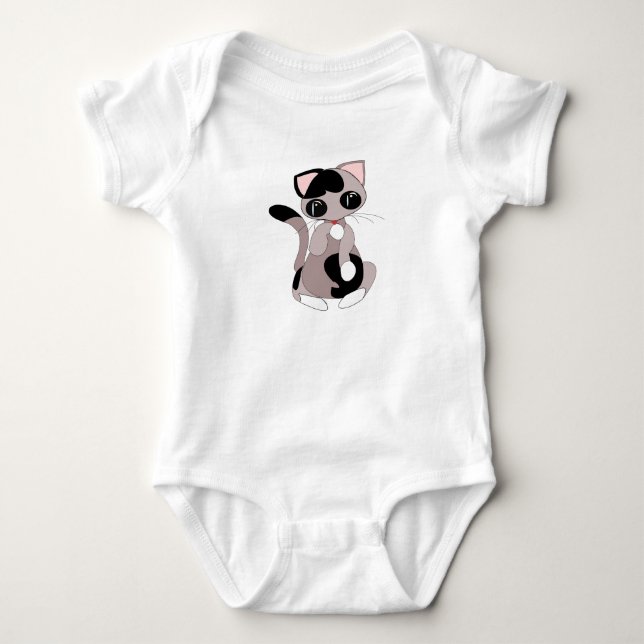 Baby Bodysuit mit Niedlichem Kitten Strampler (Vorderseite)