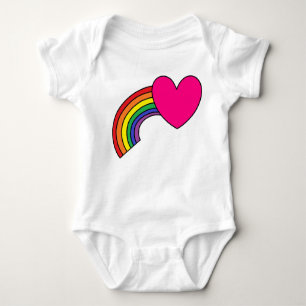 Baby Bodysuit mit Regenbogen und Hot-Pink-Herz  Baby Strampler
